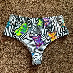 Dollskill trippy rave bottoms with butterflies. Size S